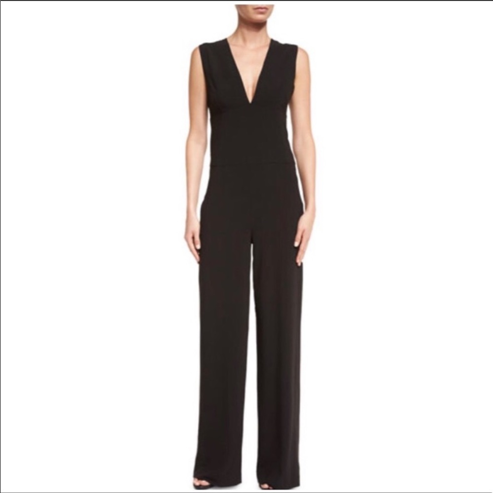 Halston Heritage V-Neck Black Jumpsuit